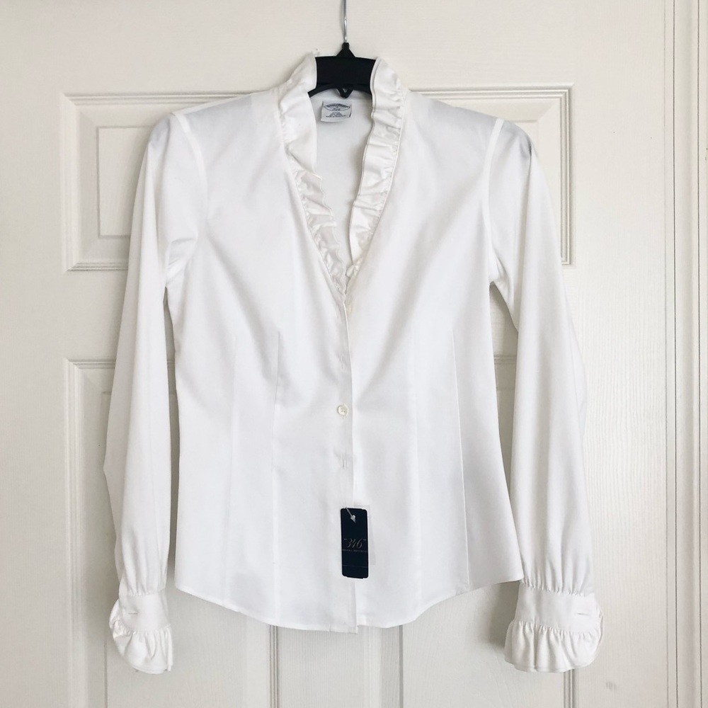 Women Brooks brother white cotton shirt New size 2